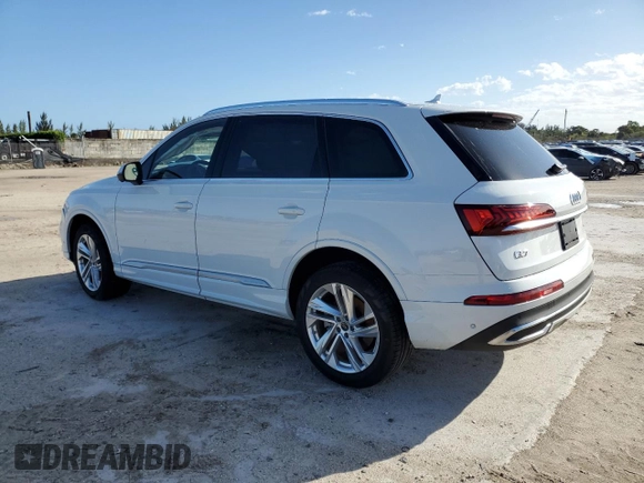 2024 Audi Q7 Premium z VIN WA1ACBF7XRD004147, wystawiony jako Copart lot #46189845 z przebiegiem 14 621 mil mil oraz Szkoda całkowita • Salvage title. Historia ofert i sprzedaży dostępna na DreamBid. Obrazek 2.