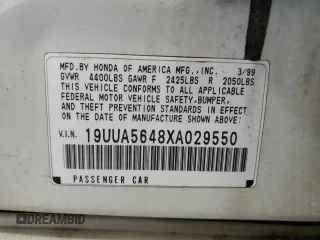 1999 Acura TL with VIN 19UUA5648XA029550, listed as a Copart auction lot 84949084 with 0 mi miles and Clean Title. Bid and sale history available at carsss.com. Image 12.