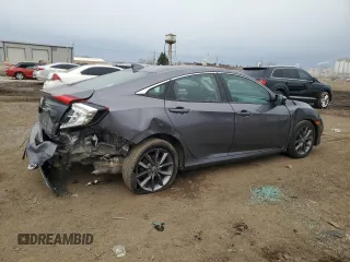 2020 Honda Civic Sedan EX with VIN 19XFC1F31LE025431, listed as a Copart auction lot 50507525 with 61,981 mi miles and Salvage Title. Bid and sale history available at carsss.com. Image 3.