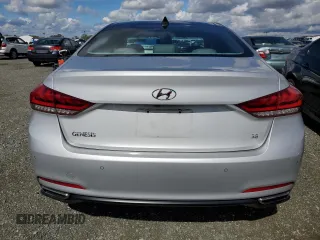 2015 Hyundai Genesis 3.8L with VIN KMHGN4JEXFU047955, listed as a Copart auction lot 48955005 with 91,274 mi miles and Salvage Title. Bid and sale history available at carsss.com. Image 6.