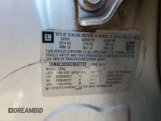 2012 Chevrolet Captiva Sport LT with VIN 3GNAL3E5XCS607772, listed as a Copart auction lot 82178824 with 86,038 mi miles and Salvage Title. Bid and sale history available at DreamBid. Image 16.