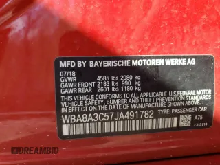 2018 BMW 3 Series 320i xDrive z VIN WBA8A3C57JA491782, wystawiony jako Copart lot #55271025 z przebiegiem 82 886 mil mil oraz Szkoda całkowita • Salvage title. Historia ofert i sprzedaży dostępna na DreamBid. Obrazek 13.