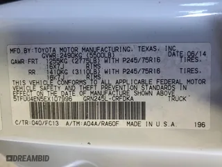 2014 Toyota Tacoma with VIN 5TFUU4EN5EX107996, listed as a Copart auction lot 52585325 with 259,321 mi miles and Clean Title. Bid and sale history available at carsss.com. Image 12.