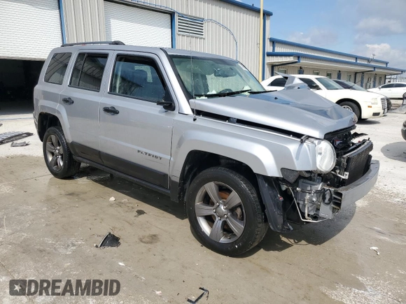 2017 Jeep Patriot Sport SE with VIN 1C4NJPBA7HD212383, listed as a Copart auction lot 58318325 with Not provided miles and Salvage title. Bid and sale history available at DreamBid. Image 4.