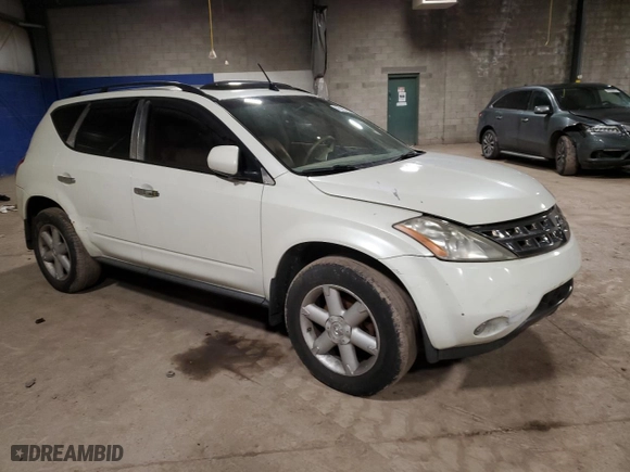2004 Nissan Murano SE with VIN JN8AZ08W24W325419, listed as a Copart auction lot 43285385 with 97,151 mi miles and Clean Title. Bid and sale history available at carsss.com. Image 4.