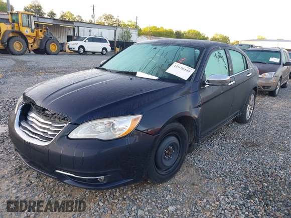 2012 Chrysler 200 Limited with VIN 1C3CCBCB3CN307591, listed as a IAAI auction lot 41970488 with 187,246 mi miles. Bid and sale history available at carsss.com. Image 2.
