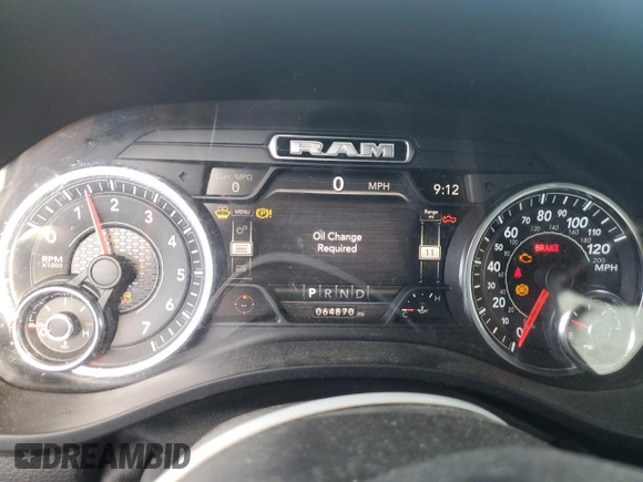 2020 Ram 1500 Lone Star with VIN 1C6SRFFT8LN301875, listed as a Copart auction lot 53752555 with 64,870 mi miles and Salvage title. Bid and sale history available at DreamBid. Image 9.