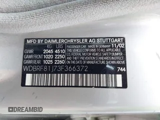 2003 Mercedes-Benz C 240 с VIN WDBRF81J73F366372, выставлен на аукционе IAAI как лот 42715567 с пробегом 159 500 миль миль и . История ставок и продаж доступна на DreamBid. Изображение 9.