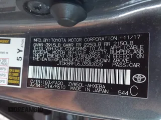2018 Toyota Prius Two with VIN JTDKBRFU6J3582025, listed as a IAAI auction lot 41681244 with 77,504 mi miles and . Bid and sale history available at carsss.com. Image 9.
