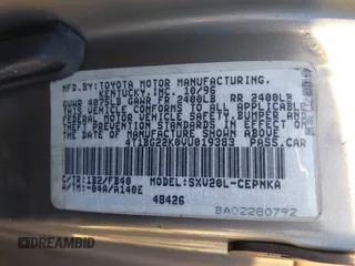 1997 Toyota Camry LE z VIN 4T1BG22K0VU019383, wystawiony jako IAAI lot #41271457 z przebiegiem 175 214 mil mil oraz . Historia ofert i sprzedaży dostępna na DreamBid. Obrazek 9.