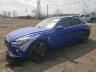 2020 Genesis G70 Advanced with VIN KMTG74LEXLU040965, listed as a Copart auction lot 55056995 with 128,300 mi miles and Salvage Title. Bid and sale history available at DreamBid. Image 1.