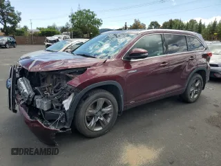 2017 Toyota Highlander Hybrid Limited with VIN 5TDDGRFH4HS022168, listed as a Copart auction lot 56943285 with 114,250 mi miles and Salvage title. Bid and sale history available at DreamBid. Image 1.