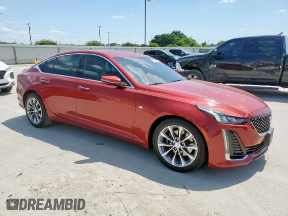 2020 Cadillac CT5 Premium Luxury with VIN 1G6DN5RK3L0139678, listed as a Copart auction lot 58495065 with 76,105 mi miles and Salvage title. Bid and sale history available at DreamBid. Image 4.