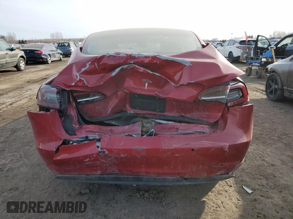 2022 Tesla Model 3 with VIN 5YJ3E1EA8NF167107, listed as a Copart auction lot 48128335 with 218,144 mi miles and Salvage Title. Bid and sale history available at carsss.com. Image 6.