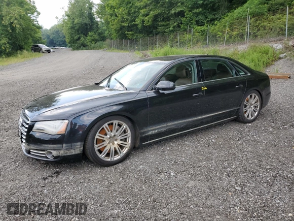 2014 Audi A8 4.0T with VIN WAUR2AFD5EN003923, listed as a Copart auction lot 65389025 with 97,833 mi miles and Salvage title. Bid and sale history available at DreamBid. Image 1.