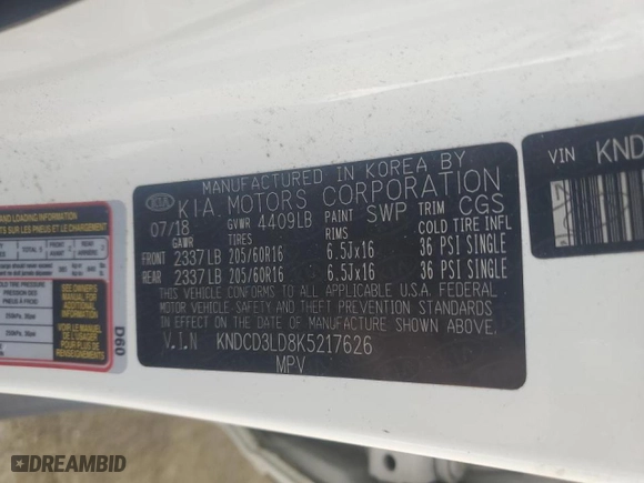 2019 Kia Niro Plug-In Hybrid EX with VIN KNDCD3LD8K5217626, listed as a Copart auction lot 45709765 with 85,327 mi miles and Salvage Title. Bid and sale history available at carsss.com. Image 14.