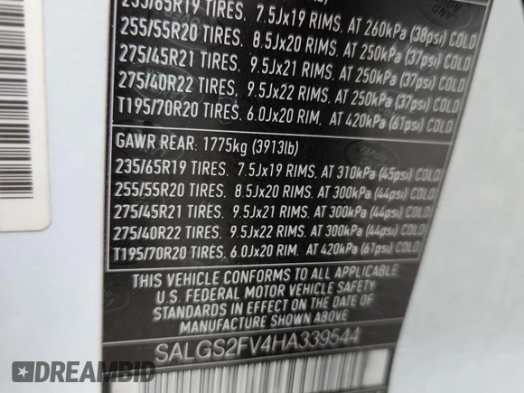 2017 Land Rover Range Rover HSE с VIN SALGS2FV4HA339544, выставлен на аукционе Copart как лот 63998735 с пробегом 107 193 миль миль и Чистый • Clean title. История ставок и продаж доступна на DreamBid. Изображение 14.