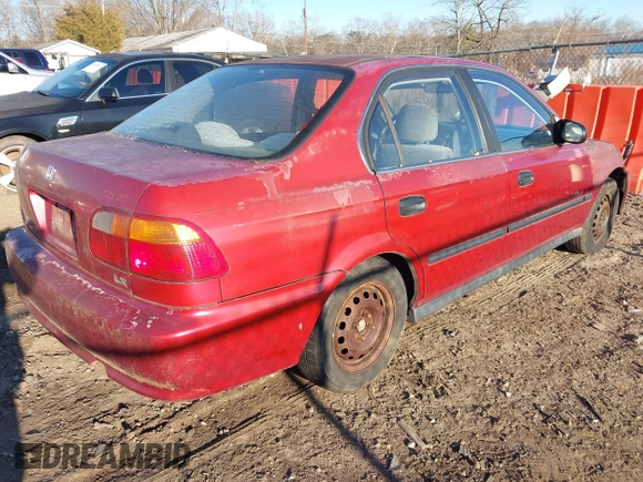 1999 Honda Civic LX with VIN 1HGEJ6579XL014663, listed as a IAAI auction lot 41250453 with 251,342 mi miles. Bid and sale history available at carsss.com. Image 4.