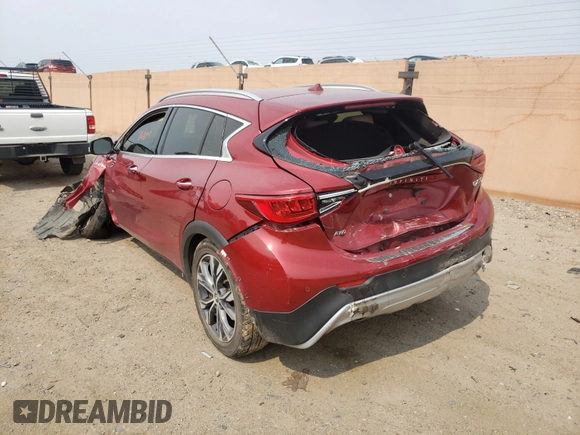 2017 Infiniti QX30 Luxury with VIN SJKCH5CR9HA024782, listed as a Copart auction lot 50143561 with 76,899 mi miles and Salvage title. Bid and sale history available at DreamBid. Image 3.