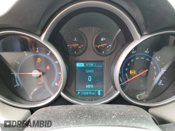 2014 Chevrolet Cruze LS with VIN 1G1PA5SH8E7110328, listed as a Copart auction lot 52757135 with 100,670 mi miles and Clean Title. Bid and sale history available at carsss.com. Image 9.