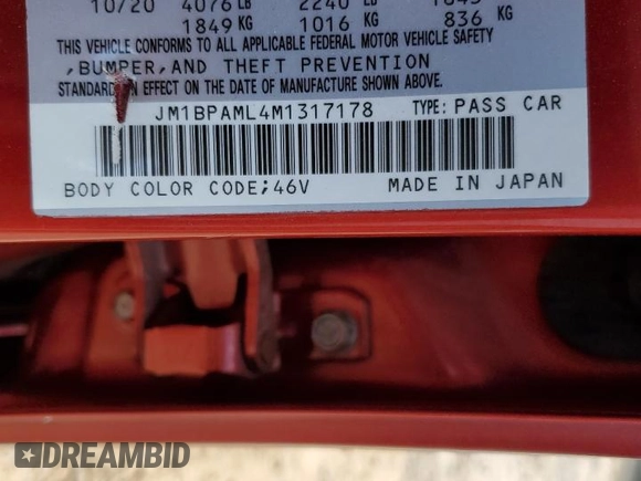 2021 Mazda 3 Premium with VIN JM1BPAML4M1317178, listed as a Copart auction lot 56008305 with 104,380 mi miles and Salvage title. Bid and sale history available at DreamBid. Image 13.