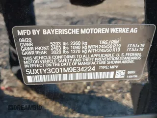 2021 BMW X3 sDrive30i z VIN 5UXTY3C01M9E34224, wystawiony jako IAAI lot #40873342 z przebiegiem 171 538 mil mil oraz . Historia ofert i sprzedaży dostępna na DreamBid. Obrazek 9.