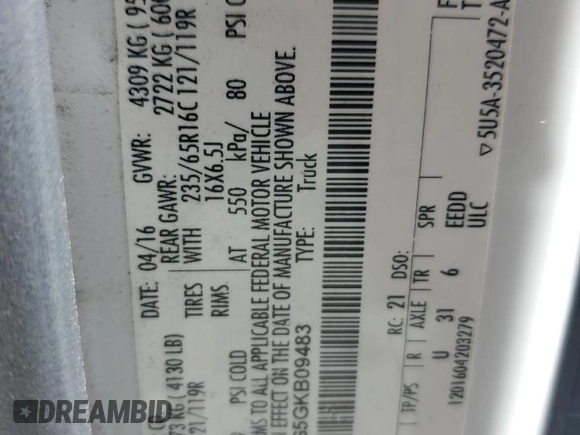 2016 Ford Transit Cargo with VIN 1FTBW3XG5GKB09483, listed as a Copart auction lot 56157045 with 216,399 mi miles and Salvage title. Bid and sale history available at DreamBid. Image 13.