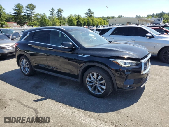 2021 Infiniti QX50 Essential with VIN 3PCAJ5CB3MF119468, listed as a Copart auction lot 61561645 with 56,347 mi miles and Salvage title. Bid and sale history available at DreamBid. Image 4.