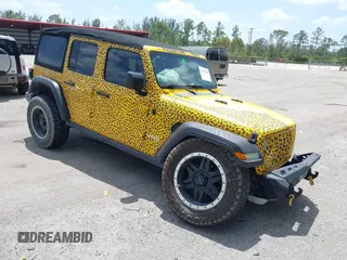2018 Jeep Wrangler Unlimited Sport z VIN 1C4HJXDN2JW324872, wystawiony jako IAAI lot #42112231 z przebiegiem 80 412 mil mil oraz . Historia ofert i sprzedaży dostępna na DreamBid. Obrazek 1.