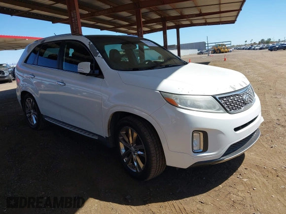 2014 Kia Sorento SX with VIN 5XYKW4A76EG438386, listed as a IAAI auction lot 41841587 with 183,076 mi miles. Bid and sale history available at carsss.com. Image 1.