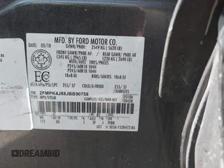 2018 Ford Edge SEL with VIN 2FMPK4J88JBB90758, listed as a IAAI auction lot 41803287 with 122,881 mi miles. Bid and sale history available at carsss.com. Image 9.