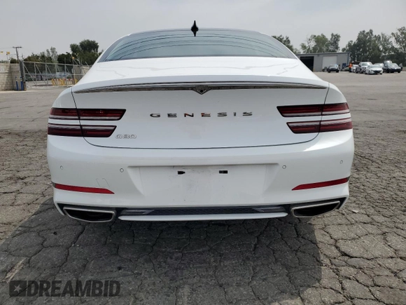 2022 Genesis G80 2.5T with VIN KMTGB4SC7NU092264, listed as a Copart auction lot 55148475 with 72,342 mi miles and Salvage title. Bid and sale history available at DreamBid. Image 6.
