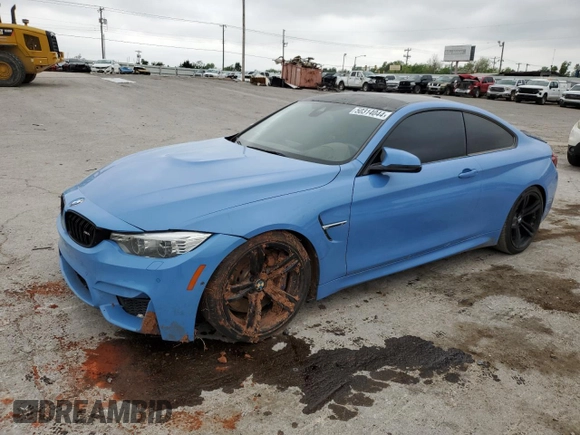 2015 BMW M4 with VIN WBS3R9C51FF708741, listed as a Copart auction lot 50314044 with 80,043 mi miles. Bid and sale history available at carsss.com. Image 1.
