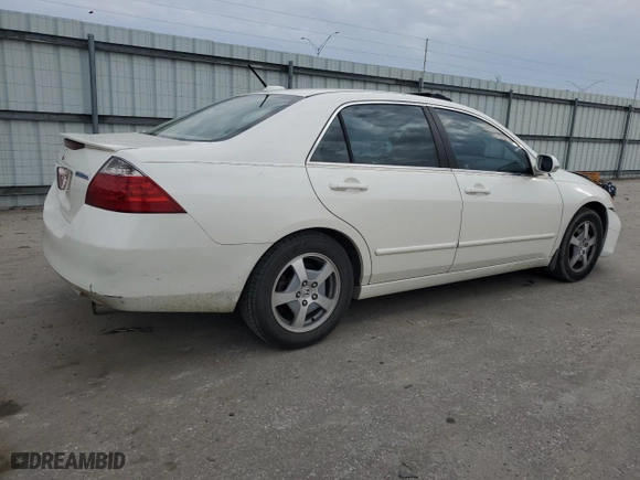 2007 Honda Accord Hybrid with VIN JHMCN36497C001455, listed as a Copart auction lot 42140055 with NaN miles and Salvage Title. Bid and sale history available at carsss.com. Image 3.