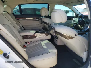 2018 Genesis G90 5.0L Ultimate with VIN KMHG54JH3JU039019, listed as a Copart auction lot 76333504 with 56,296 mi miles and Salvage Title. Bid and sale history available at carsss.com. Image 10.