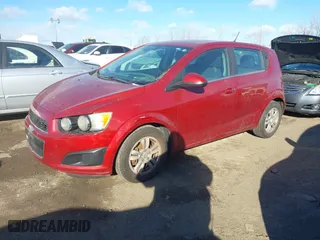 2014 Chevrolet Sonic LT with VIN 1G1JC6SH6E4215294, listed as a IAAI auction lot 41282441 with 107,583 mi miles. Bid and sale history available at carsss.com. Image 2.