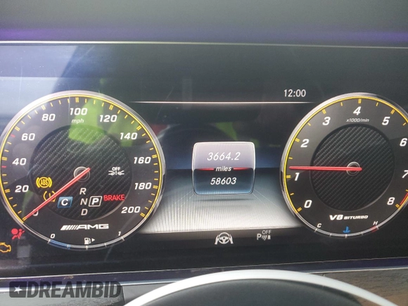 2019 Mercedes-Benz E 63 S AMG with VIN WDDZF8KB9KA507467, listed as a Copart auction lot 56385015 with 58,603 mi miles and Salvage Title. Bid and sale history available at DreamBid. Image 9.