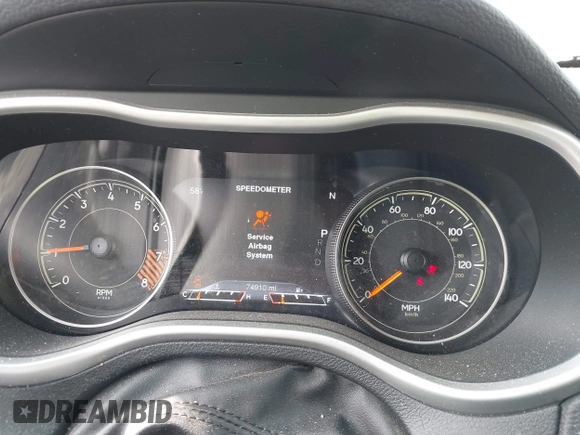 2015 Jeep Cherokee Trailhawk with VIN 1C4PJMBS0FW522182, listed as a IAAI auction lot 42544508 with 74,910 mi miles and . Bid and sale history available at DreamBid. Image 7.