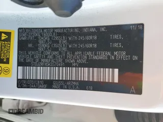 2019 Toyota Highlander SE z VIN 5TDJZRFH5KS570491, wystawiony jako Copart lot #50373435 z przebiegiem Nie podano mil oraz Szkoda całkowita • Salvage title. Historia ofert i sprzedaży dostępna na DreamBid. Obrazek 14.