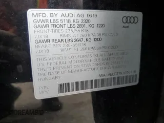 2019 Audi Q3 Premium with VIN WA1AECF37K1076119, listed as a Copart auction lot 49902943 with 56,621 mi miles. Bid and sale history available at carsss.com. Image 12.