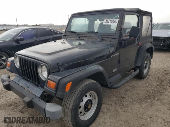 1998 Jeep Wrangler SE with VIN 1J4FY29P2WP776252, listed as a Copart auction lot 46415865 with 96,215 mi miles and Salvage Title. Bid and sale history available at carsss.com. Image 1.