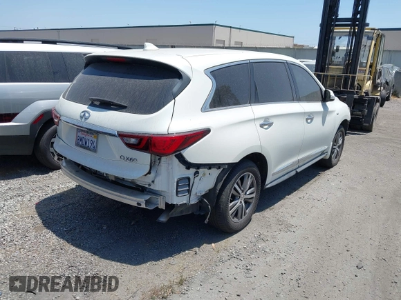 2019 Infiniti QX60 Pure with VIN 5N1DL0MN0KC569636, listed as a IAAI auction lot 42218565 with 47,971 mi miles and . Bid and sale history available at DreamBid. Image 4.