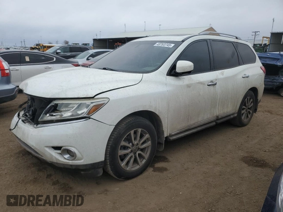 2015 Nissan Pathfinder S z VIN 5N1AR2MM1FC698270, wystawiony jako Copart lot #48763745 z przebiegiem 126 588 mil mil oraz Szkoda całkowita • Salvage title. Historia ofert i sprzedaży dostępna na DreamBid. Obrazek 1.