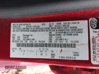 2017 Ford Fiesta SE with VIN 3FADP4BJ1HM110452, listed as a IAAI auction lot 39782919 with 199,370 mi miles and . Bid and sale history available at DreamBid. Image 9.