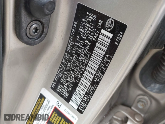 2015 Toyota Camry XLE with VIN 4T1BF1FK3FU995005, listed as a IAAI auction lot 41790446 with Not Provided miles and . Bid and sale history available at DreamBid. Image 9.
