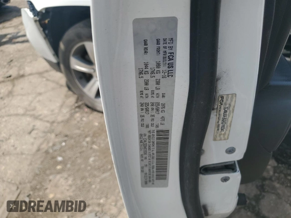 2017 Jeep Compass High Altitude with VIN 1C4NJDEB0HD193341, listed as a Copart auction lot 62719815 with 100,647 mi miles and Clean title. Bid and sale history available at DreamBid. Image 12.