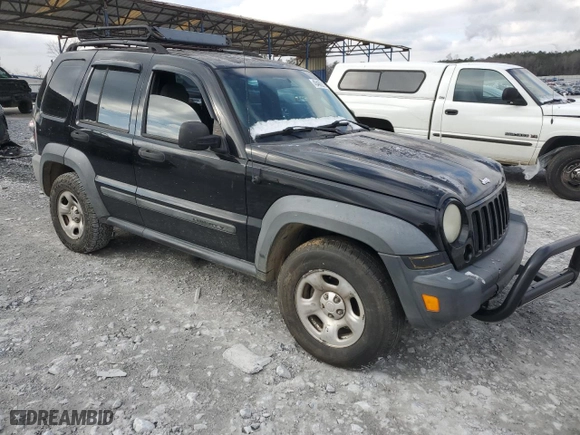 2007 Jeep Liberty Sport with VIN 1J4GL48K07W515116, listed as a Copart auction lot 45486215 with 164,412 mi miles and Salvage Title. Bid and sale history available at carsss.com. Image 4.