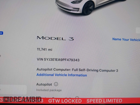 2023 Tesla Model 3 с VIN 5YJ3E1EA9PF479343, выставлен на аукционе IAAI как лот 42547545 с пробегом 11 741 миль миль и . История ставок и продаж доступна на DreamBid. Изображение 14.