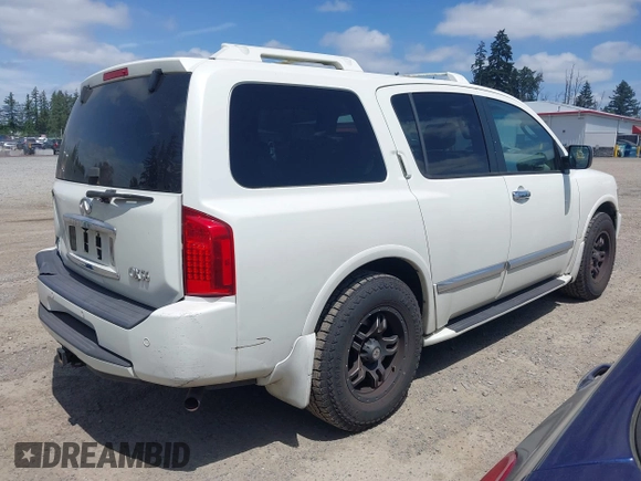 2005 Infiniti QX56 z VIN 5N3AA08C25N800604, wystawiony jako IAAI lot #42495962 z przebiegiem 266 669 mil mil oraz . Historia ofert i sprzedaży dostępna na DreamBid. Obrazek 4.