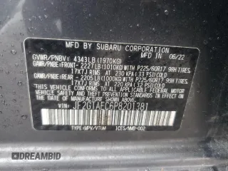 2023 Subaru Crosstrek Premium with VIN JF2GTAEC6P8201381, listed as a Copart auction lot 55226315 with 15,524 mi miles and Salvage title. Bid and sale history available at DreamBid. Image 13.